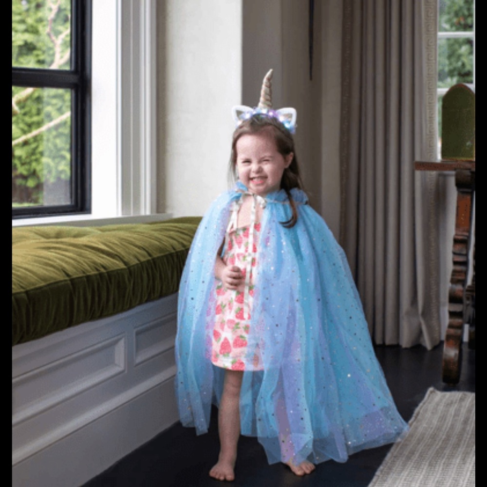 Mud Pie Pastel Rainbow Tulle Cape and headband